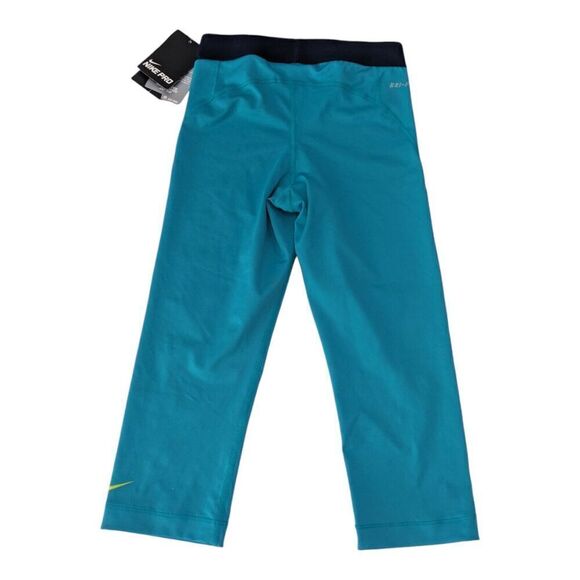 Nike Pro Womens XS Dri Fit Training Blue Compression Capri Leggings 589366 - Picture 5 of 7
